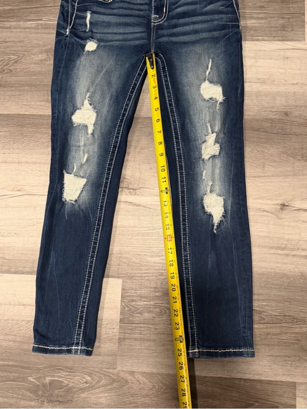 Miss Me Womens Curvy Ankle Skinny Jeans Distressed Flap Pockets Size 26 - Picture 4 of 10